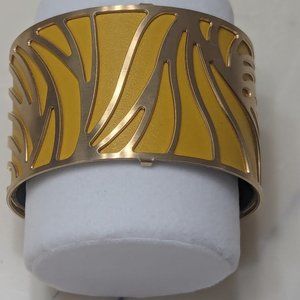 Les Georgette Perroquete yellow and gold cuff - new in box